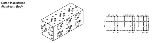 Base monoblocco con attacchi laterali - luce 6