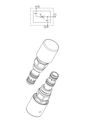 Pressure compensated 3 ways flow regulator cartridge type