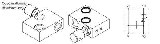 Valvola regolatrice di flusso a tre vie prioritaria flangiabile su motori DANFOSS OMP-OMPL-OMR