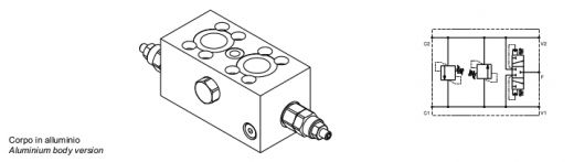 Double effect antishock valve with flangeable SAE 1