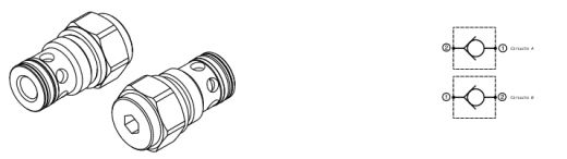 Check valve, cartridge type